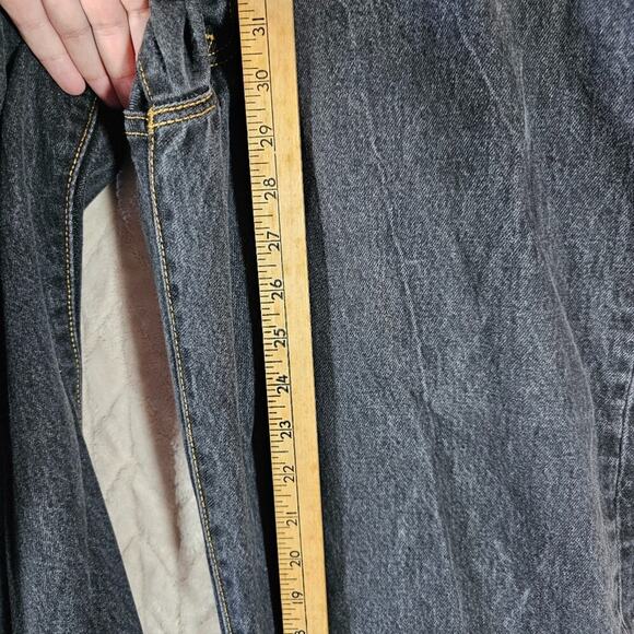 Levis 501 Jeans Mens 46x32 Black Button Fly Cotton Classic Minimal Staple - Picture 6 of 10